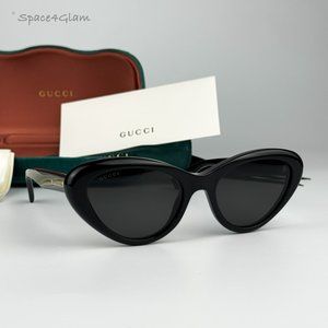 Gucci Women AUTHENTIC Sunglasses Black Grey Cat Eye GG1170S 001 BRAND NEW